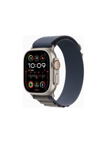 Apple Watch Ultra 2 GPS + Cellular 49mm – Titanium Case with Blue Alpine Loop – Large – 0194253827788