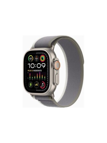 Apple Watch Ultra 2 GPS + Cellular 49mm – Titanium Case with Green/Grey Trail Loop – M/L – 0194253831389