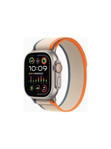 Apple Watch Ultra 2 GPS + Cellular 49mm – Titanium Case with Orange/Beige Trail Loop – M/L – 0194253830665