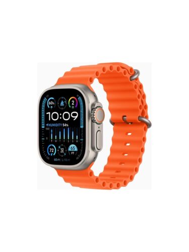 Apple Watch Ultra 2 GPS + Cellular 49mm – Titanium Case with Orange Ocean Band – 0194253826347
