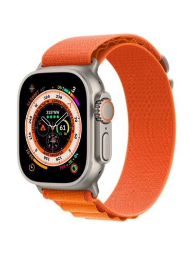 Apple Watch Ultra GPS + Cellular 49mm Titanium Case with Orange Alpine Loop – Large – 0194253423836