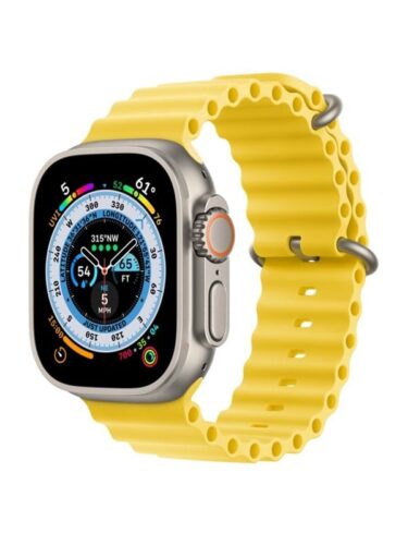 Apple Watch Ultra GPS + Cellular 49mm Titanium Case with Yellow Ocean Band – 0194253143871