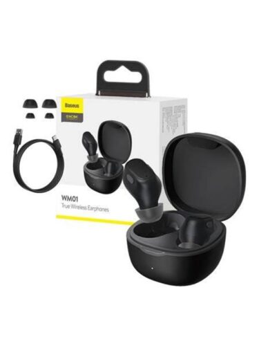 Baseus Wireless Earphones Encok True WM01 (Black) – 6932172611934