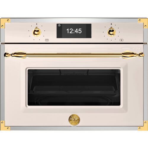 Bertazzoni F457HERMWTAG Kombiovn med mikro, elfenbenshvit/gull – 8050246541494