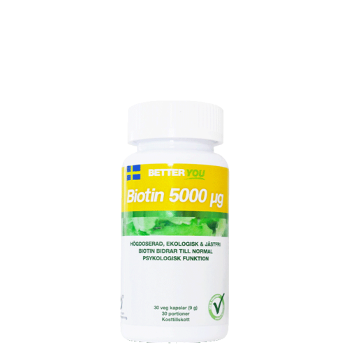 Biotin 5000 100 kapsler – 7350062783322