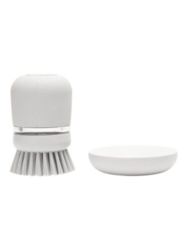 brabantia – soap dispensing dish brush – polyester – light grey – 8710755302640