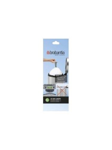 brabantia Size G – trash can liner – 30 L – high-density polyethylene (HDPE) – white – pack of 20 – 8710755246265