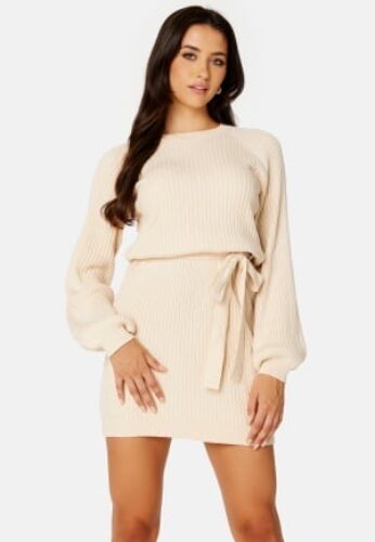 BUBBLEROOM Amira knitted short dress Light beige 4XL – 7333340157015