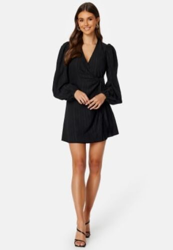 BUBBLEROOM Axelle Wrap Dress Black XS – 7333340239063