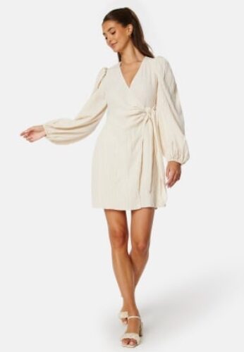 BUBBLEROOM Axelle Wrap Dress Cream XL – 7333340271162
