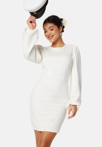 BUBBLEROOM Balloon Sleeve Short Dress White 2XL – 7333340278741