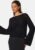 BUBBLEROOM Boat Neck Structure Knitted Sweater Black XS – 7333340291191