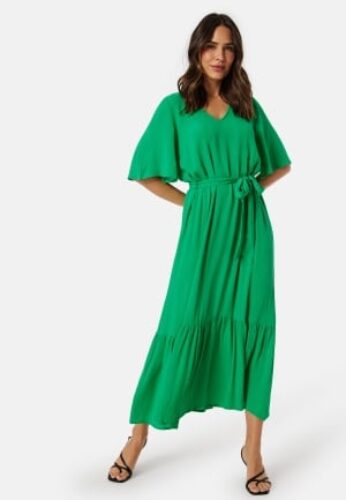BUBBLEROOM Butterfly Sleeve Viscose Dress Green 40 – 7333340305089