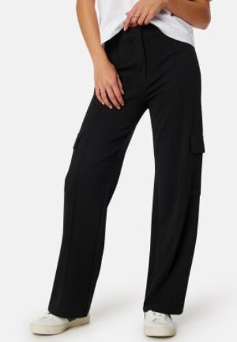 BUBBLEROOM Cargo Wide Trousers Black S – 7333340265017