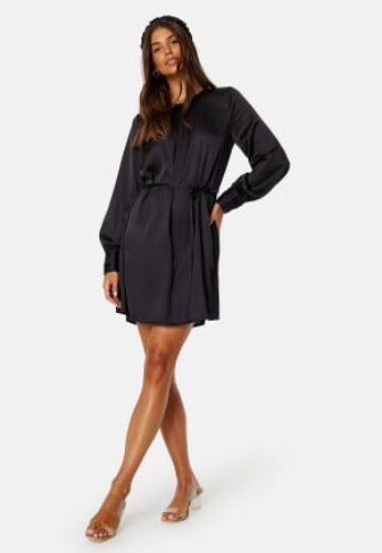 BUBBLEROOM Catalina Satin Dress Black 36 – 7333340253922