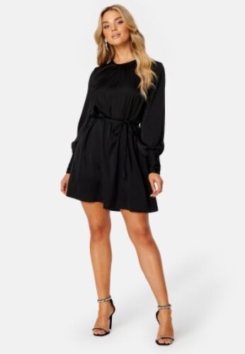 BUBBLEROOM Catalina Structured Satin Dress Black 34 – 7333340166840