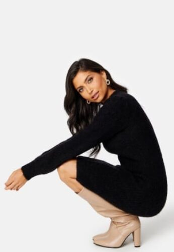BUBBLEROOM CC Chunky knitted wool mix short dress Black M – 7333340176962