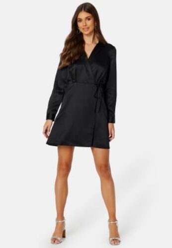 BUBBLEROOM Destinee wrap dress Black 42 – 7333340194256