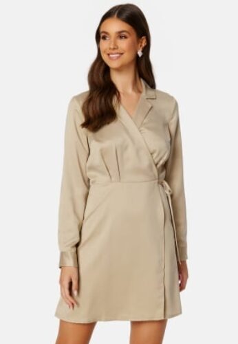 BUBBLEROOM Destinee wrap dress Light nougat 38 – 7333340194300
