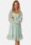 BUBBLEROOM Dobby Dot Rushed Dress Light green L – 7333340287668