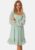 BUBBLEROOM Dobby Dot Rushed Dress Light green XS – 7333340287637