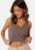 BUBBLEROOM Fine Knitted Crop Top Light brown S – 7333340289631