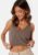 BUBBLEROOM Fine Knitted Crop Top Light brown XS – 7333340289624