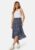 BUBBLEROOM Flounce Midi Wrap Skirt Dark blue/Patterned XS – 7333340297001