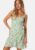 BUBBLEROOM Flounce Short Strap Dress Green/Patterned XS – 7333340307588