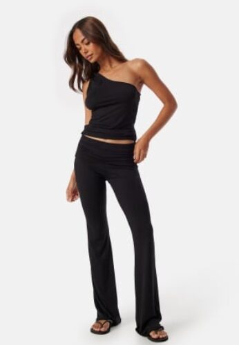 BUBBLEROOM Fold Over Flared Trousers Black XL – 7333340325155