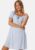 BUBBLEROOM Front Tie Short Dress Light blue/Patterned S – 7333340295908