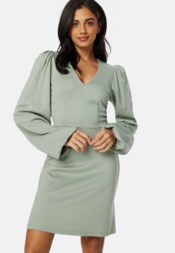BUBBLEROOM Idalina V-neck Dress Dusty green M – 7333340290811