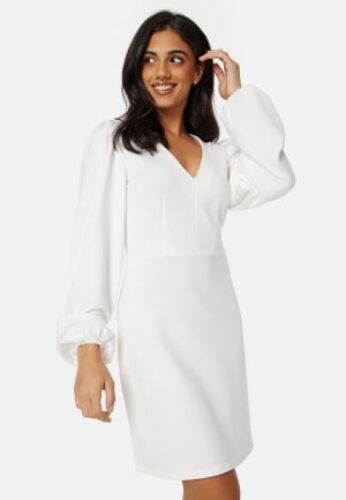BUBBLEROOM Idalina V-neck Dress White XL – 7333340290880