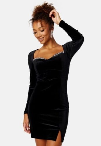 BUBBLEROOM Jelena Velvet Dress Black L – 7333340169247