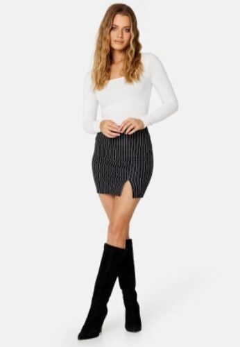 BUBBLEROOM Jen mini skirt Black / Striped M – 7333340181287