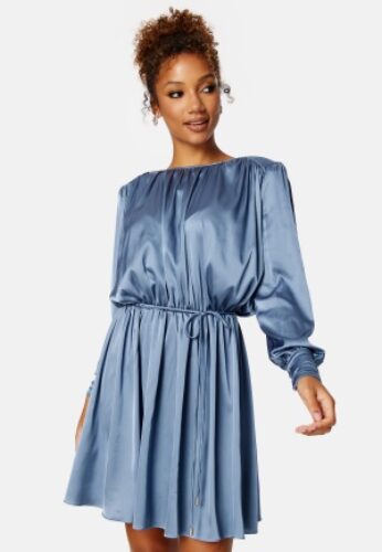 BUBBLEROOM Klara Satin Dress Blue XS – 7333340171547