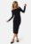 BUBBLEROOM Knitted Off Shoulder Dress Black S – 7333340291108