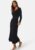 BUBBLEROOM Knitted Rouched Midi Dress Black XS – 7333340278093