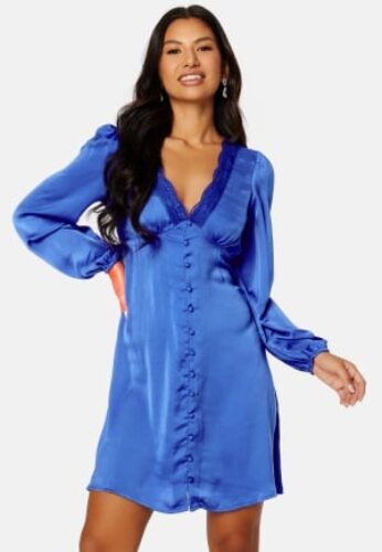 BUBBLEROOM Lucinda satin dress Blue 46 – 7333340199794