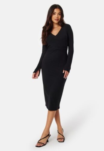BUBBLEROOM Marielia rib dress Black XS – 7333340231906