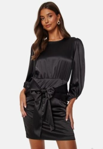 BUBBLEROOM Nellie Satin Dress Black 44 – 7333340137932