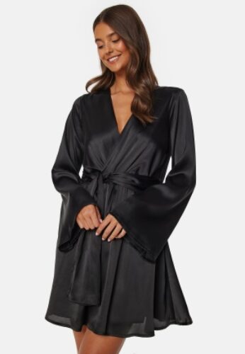 BUBBLEROOM Nichelle Knot front Dress Black S – 7333340179321