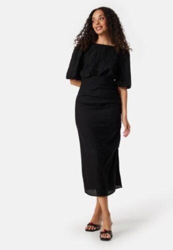 Bubbleroom Occasion Balloon Sleeve Bow Midi Dress Black 40 – 7333340291948