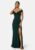 Bubbleroom Occasion Belle Twist Off Shoulder Gown Dark green S – 7333340292747
