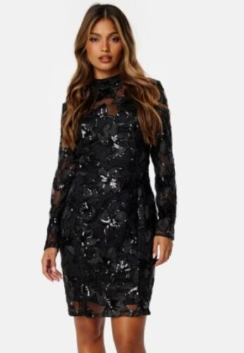 Bubbleroom Occasion Blanca Embroidered Dress Black 34 – 7333340254479