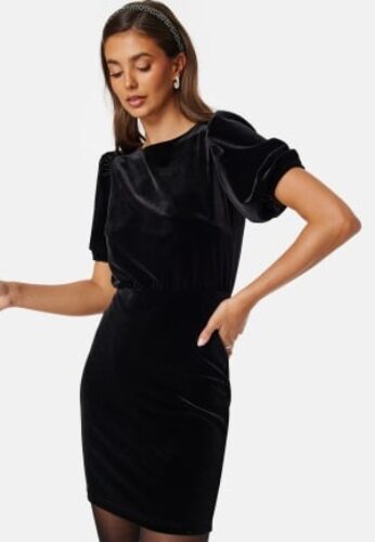 Bubbleroom Occasion Bow Velvet Short Dress Black 40 – 7333340259900