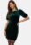 Bubbleroom Occasion Bow Velvet Short Dress Dark green 36 – 7333340259801