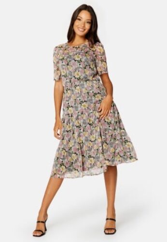 Bubbleroom Occasion Brie Midi Dress Black / Floral 34 – 7333340134207