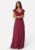 Bubbleroom Occasion Butterfly Sleeve Draped Chiffon Gown Wine-red 44 – 7333340158685
