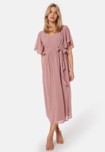 Bubbleroom Occasion Butterfly Sleeve Midi Dress Dusty pink 36 – 7333340275269